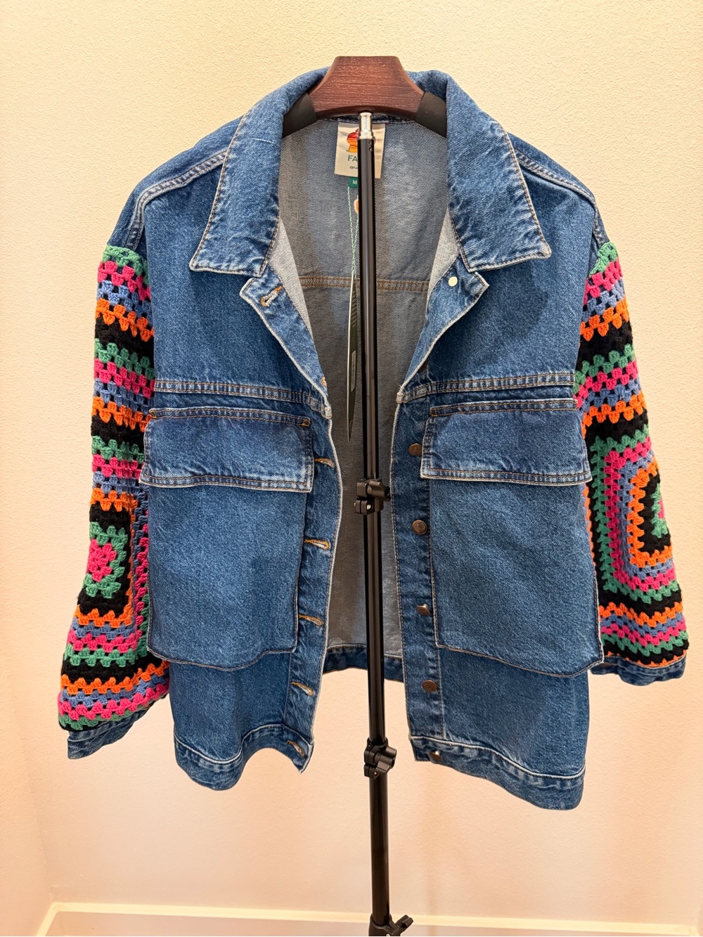 Farm Rio Crochet Denim Jacket - Picture 2 of 7